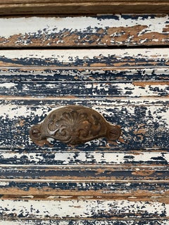 French 19th Century 12 Drawer Painted Shop Counter