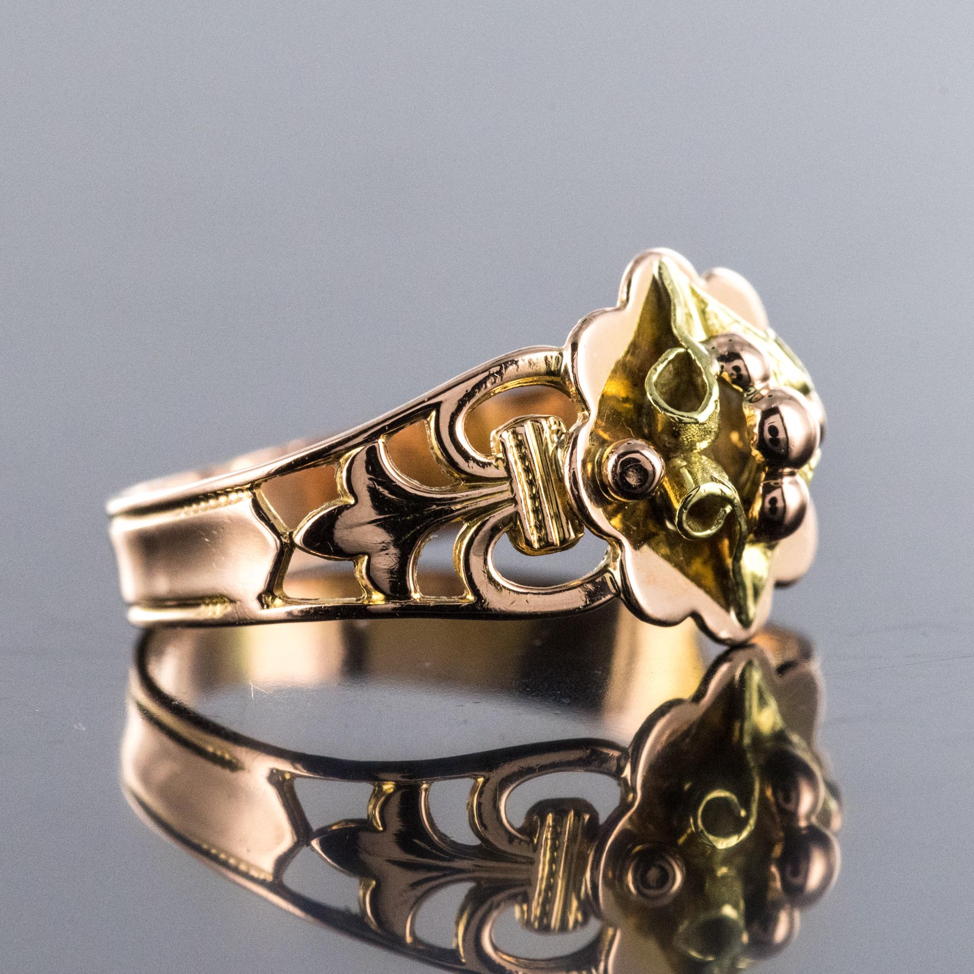 Napoleon III French 19th Century 18 Karat Rose and Yellow Gold Promise Ring