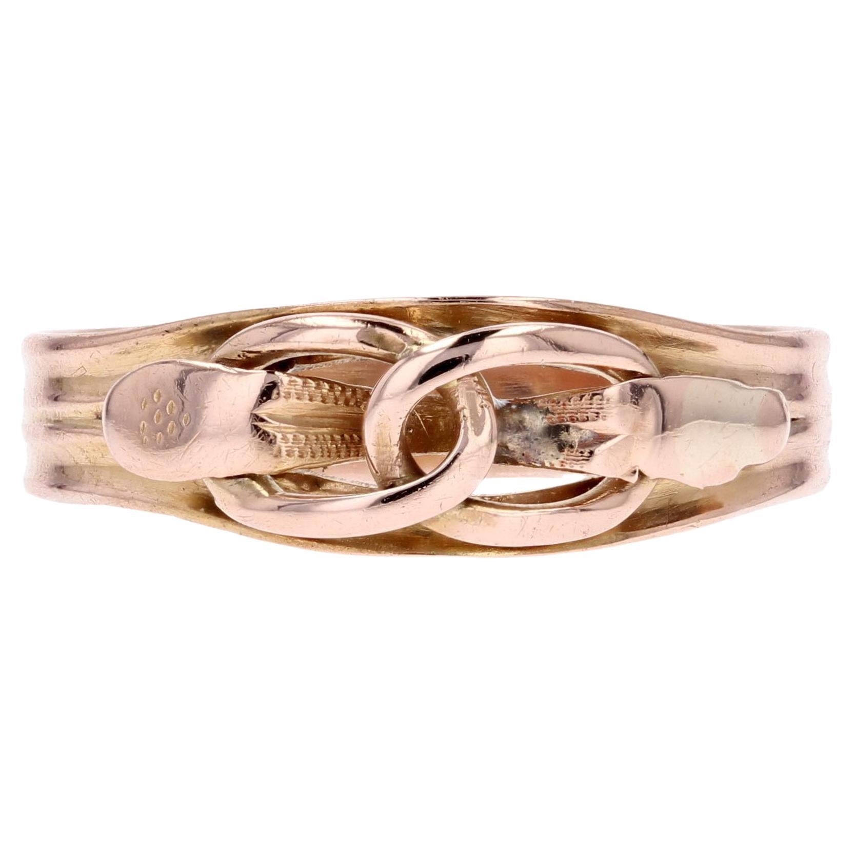 French 19th Century 18 Karat Rose Gold Bangle Ring