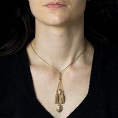 French 19th Century 18 Karat Rose Gold Chiseled Locket Pendant