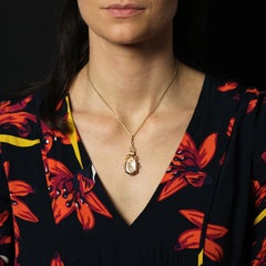 French 19th Century 18 Karat Rose Gold Chiseled Medallion Locket Pendant