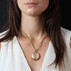 French 19th Century 18 Karat Rose Gold Engraved Pocket Watch Pendant