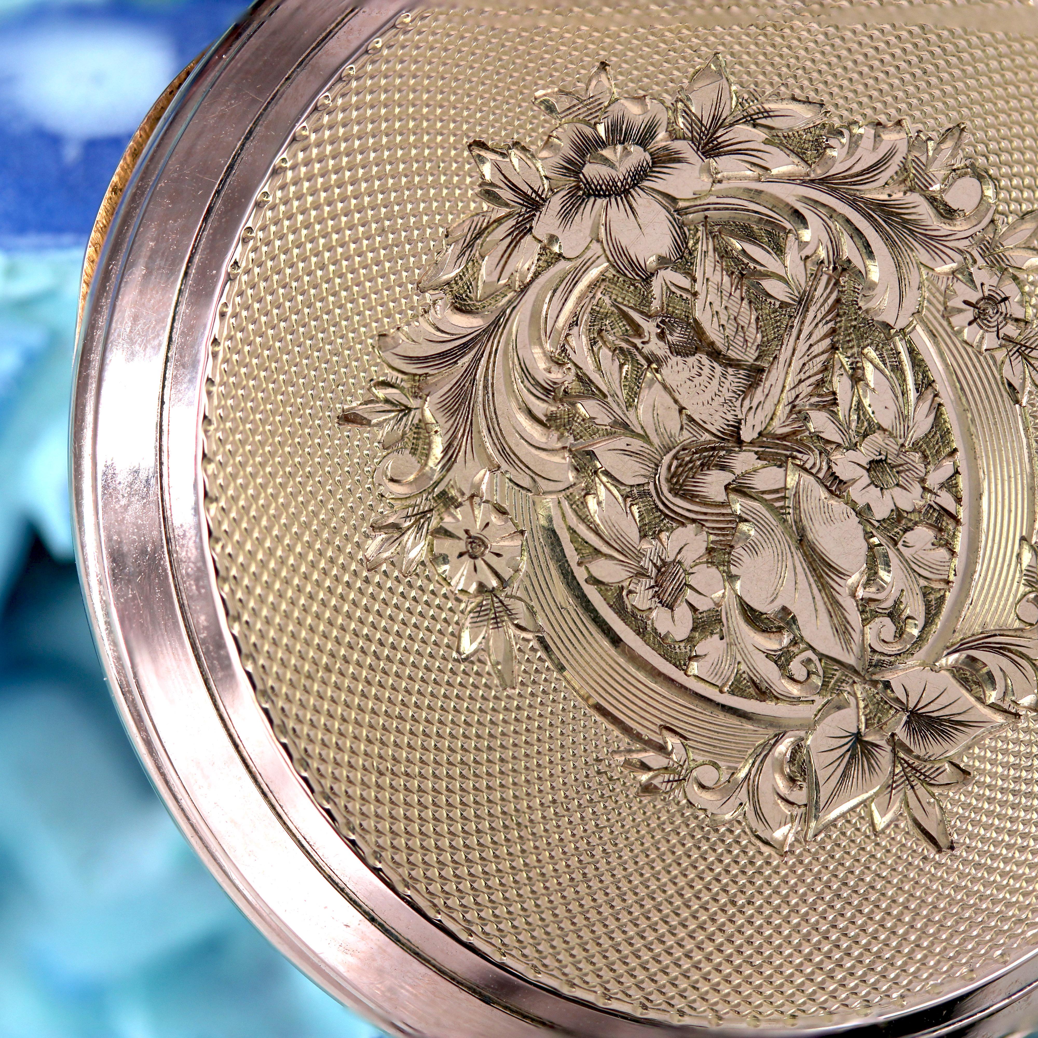 Pendentif montre de poche en or rose 18 carats français du 19e siècle en vente 4