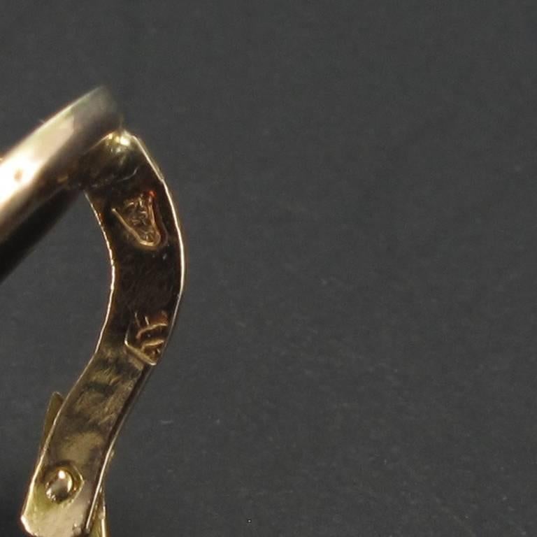 French 19th Century 18 Karat Rose Gold Natural Pearl Drop Earrings 3