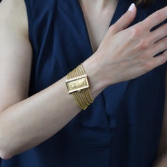 Pulsera francesa, siglo XIX, de oro rosa de 18 quilates con cierre de cadena de pensamientos