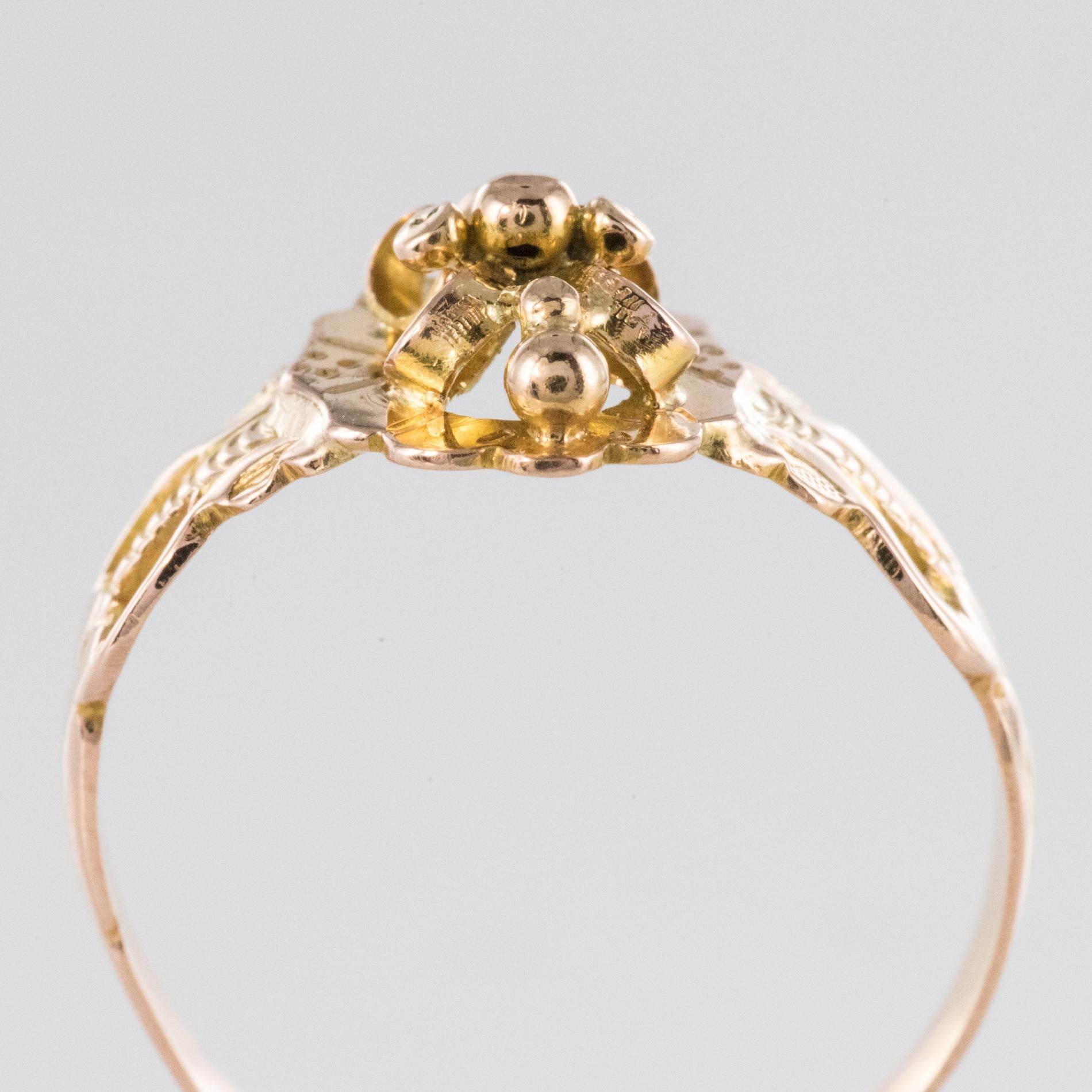French 19th Century 18 Karat Rose Gold Sentimental Ring 6