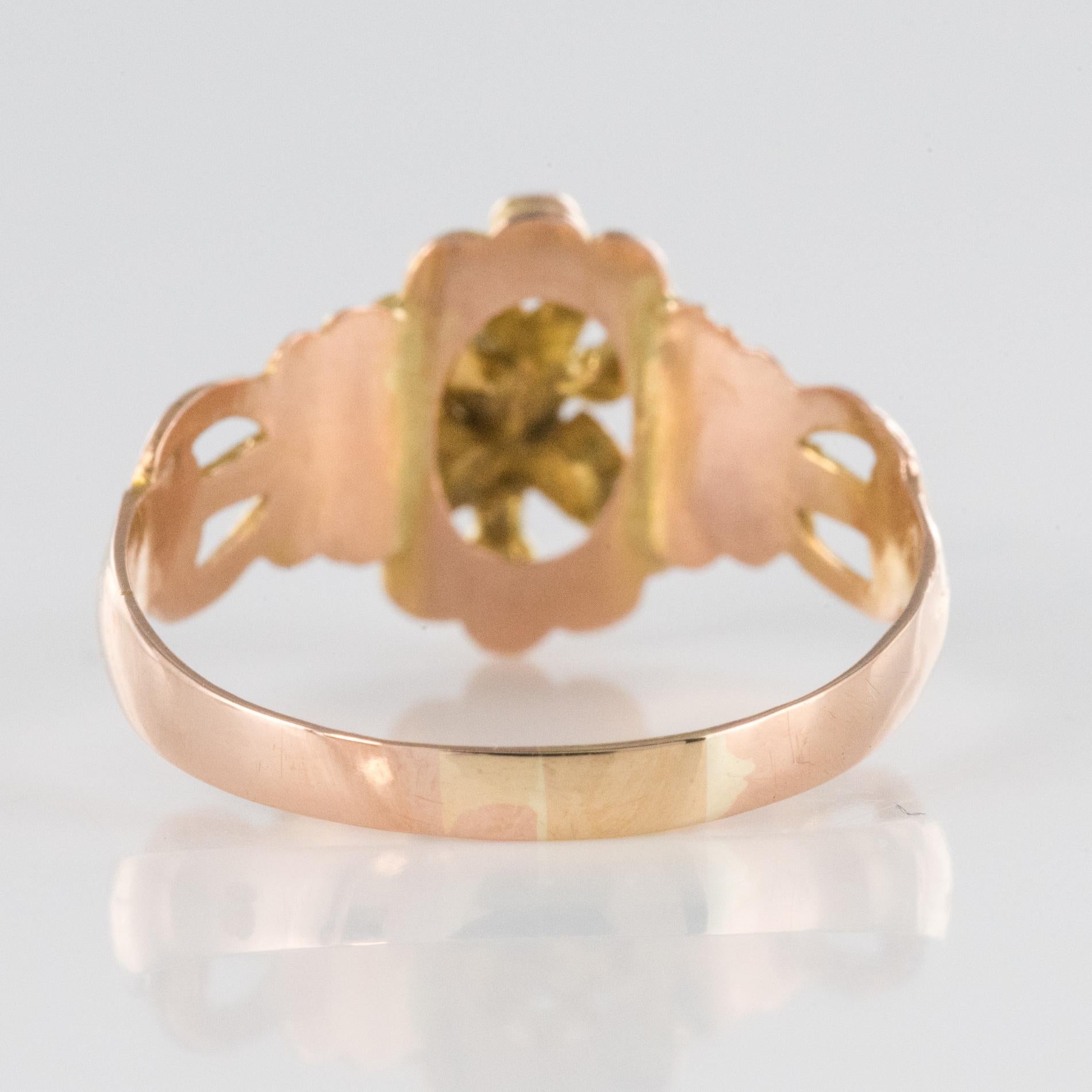 French 19th Century 18 Karat Rose Gold Sentimental Ring 8