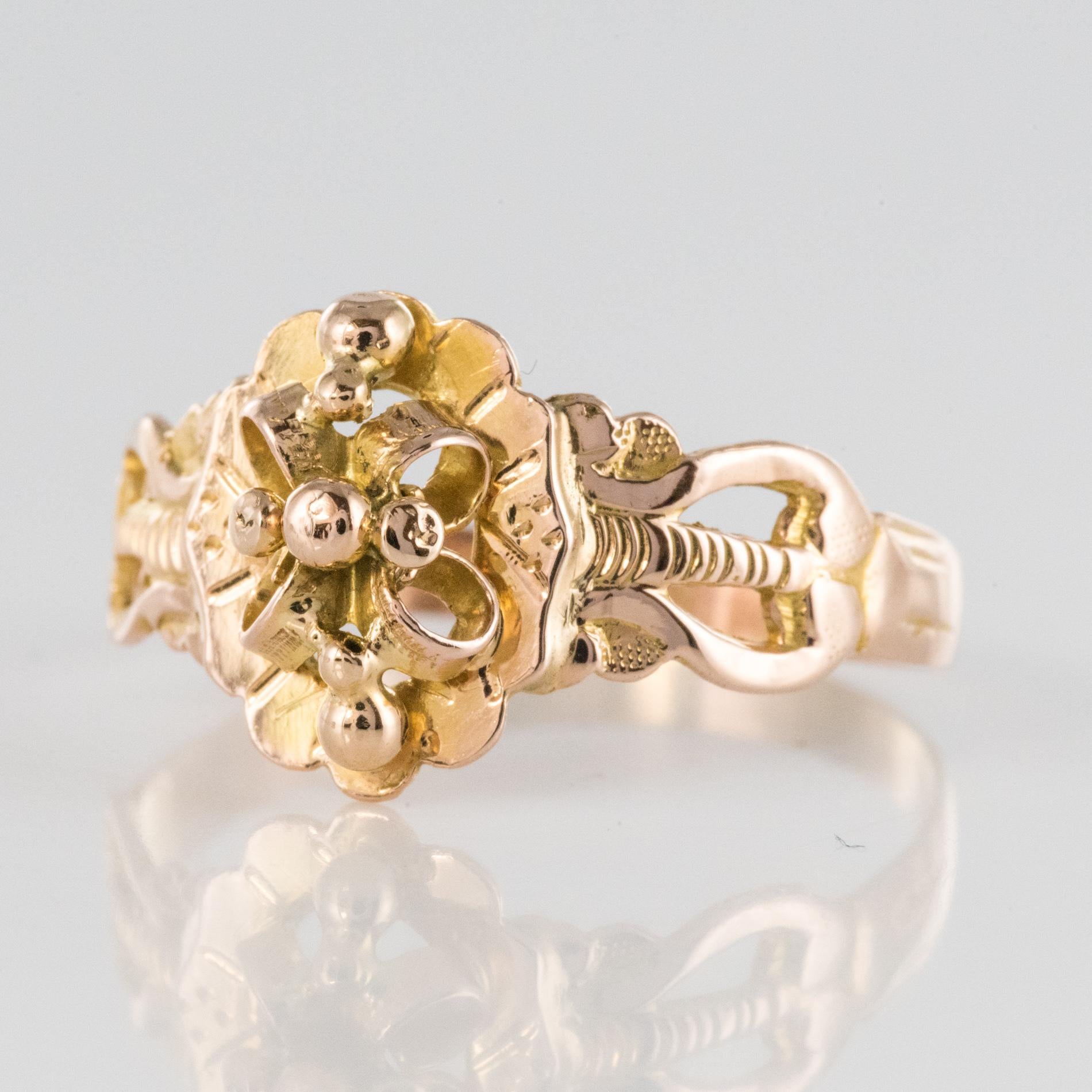 Napoleon III French 19th Century 18 Karat Rose Gold Sentimental Ring