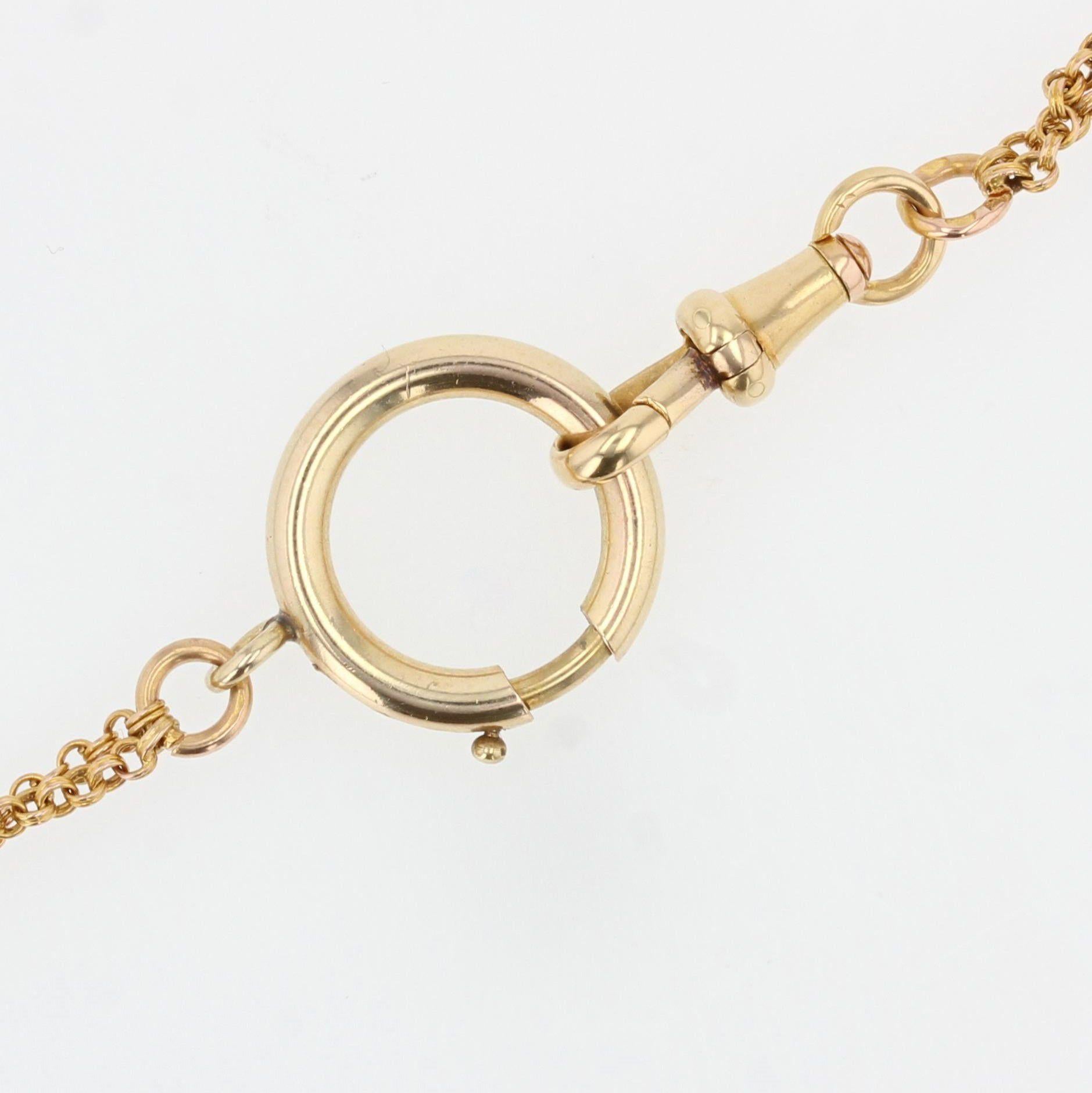 French 19th Century 18 Karat Yellow Gold Choker Necklace In Good Condition For Sale In Poitiers, FR