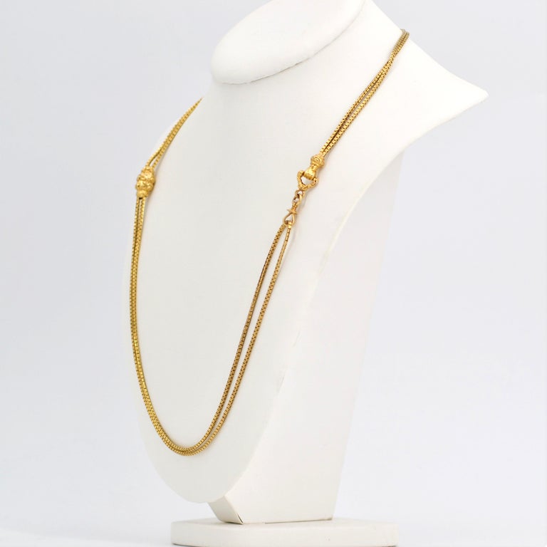 French, 19th Century, 18 Karat Yellow Gold Long Necklace 5