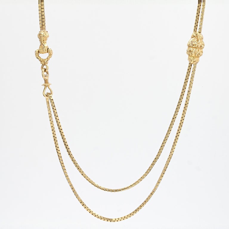 French, 19th Century, 18 Karat Yellow Gold Long Necklace 7