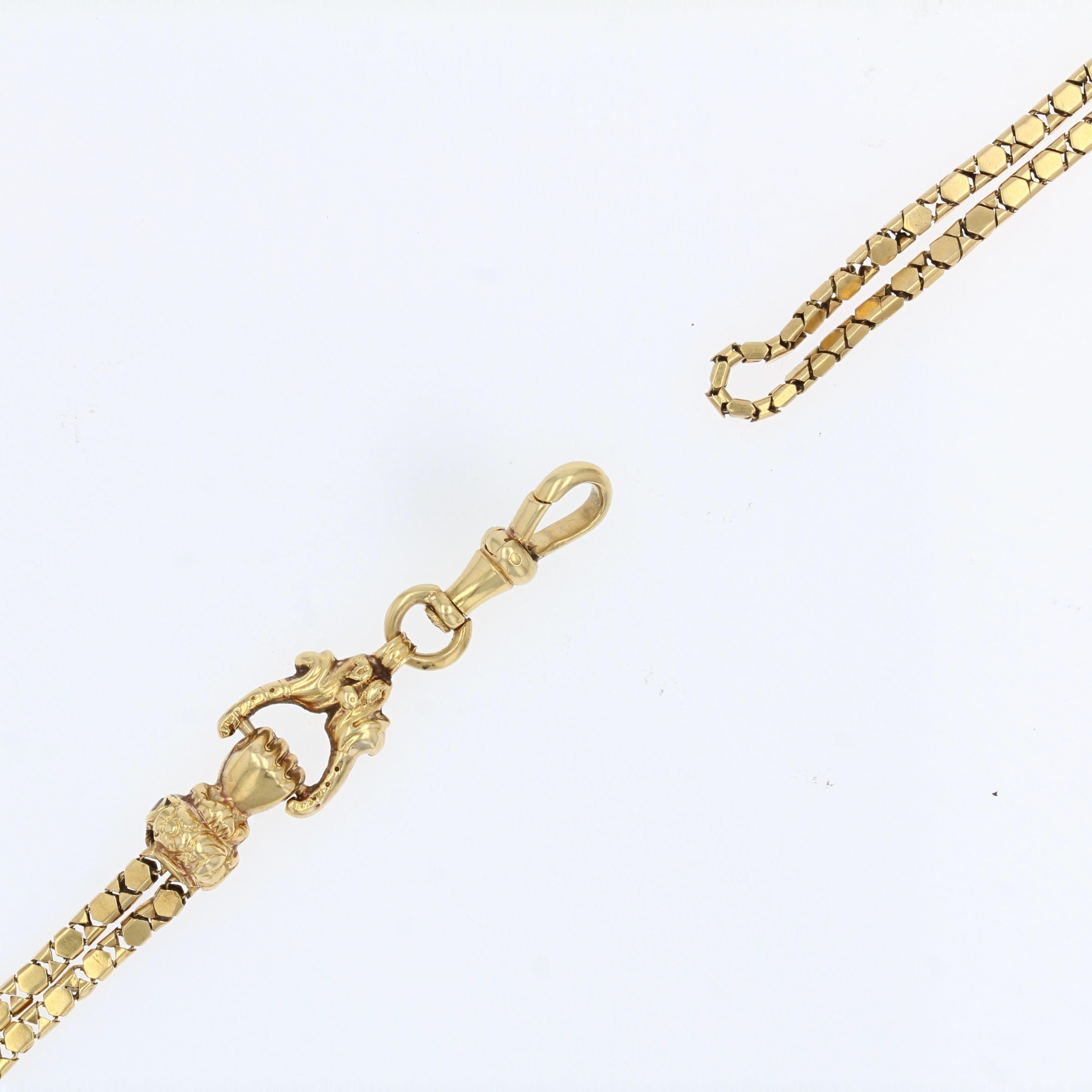 French 19th Century 18 Karat Yellow Gold Long Necklace 6