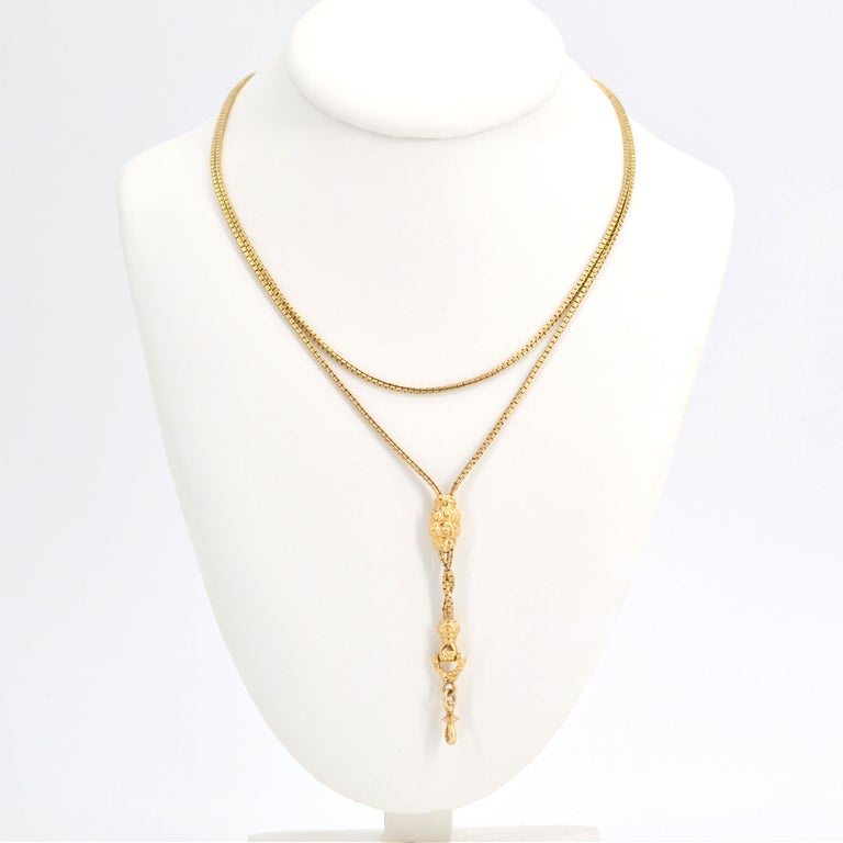 French, 19th Century, 18 Karat Yellow Gold Long Necklace 9