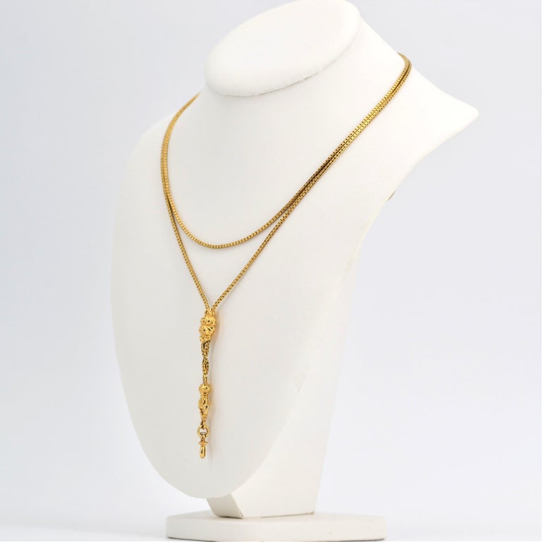 French, 19th Century, 18 Karat Yellow Gold Long Necklace 10