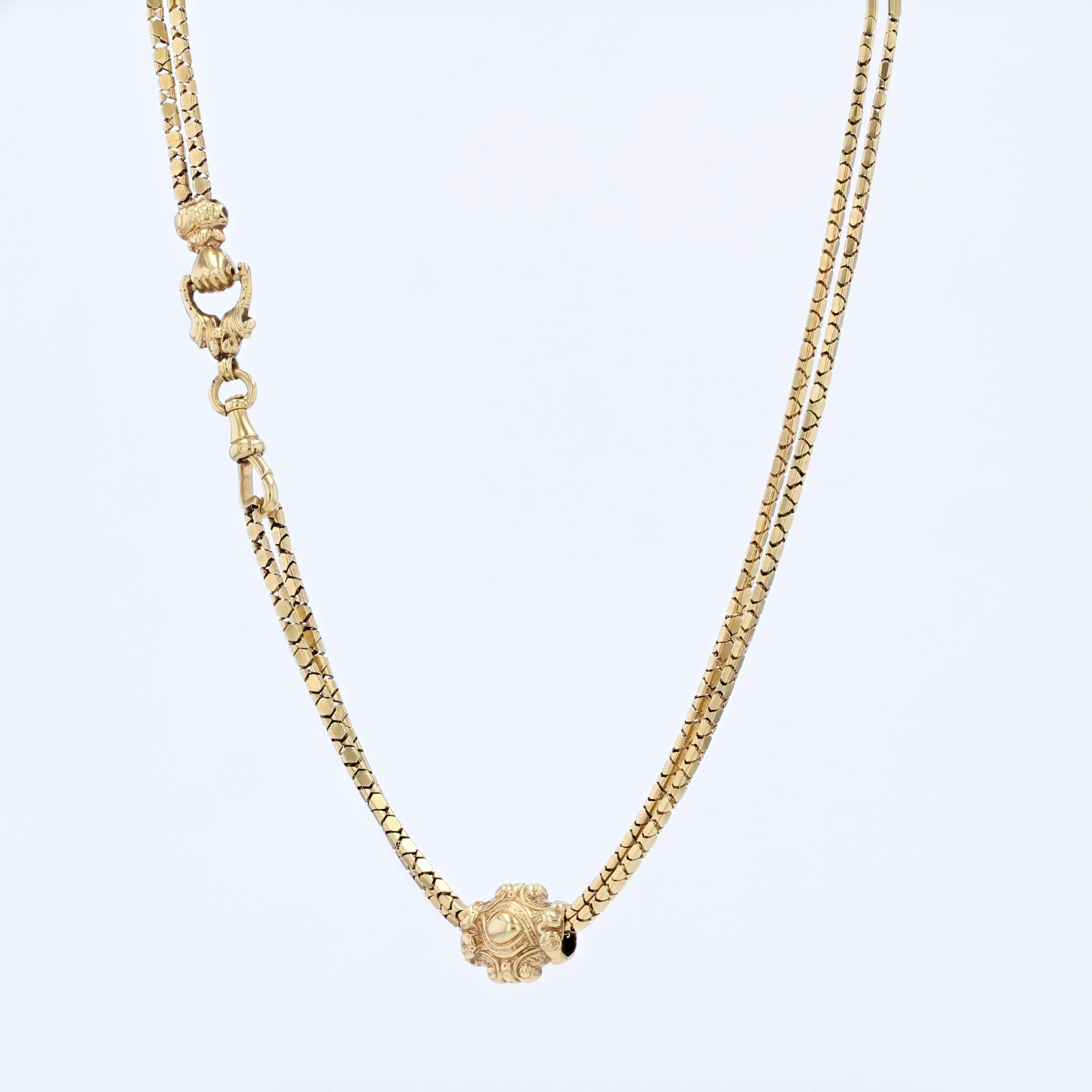 Women's French 19th Century 18 Karat Yellow Gold Long Necklace