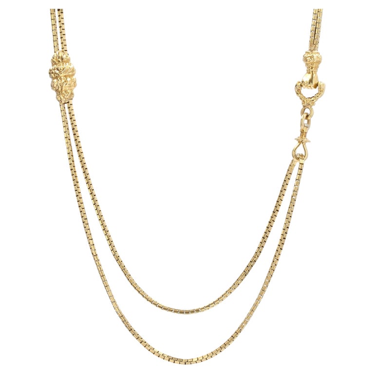 French, 19th Century, 18 Karat Yellow Gold Long Necklace