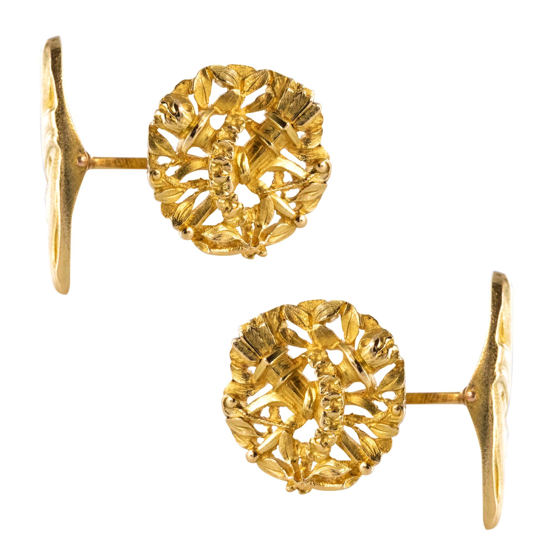 French 19th Century 18 Karat Yellow Gold Wedding Cufflinks