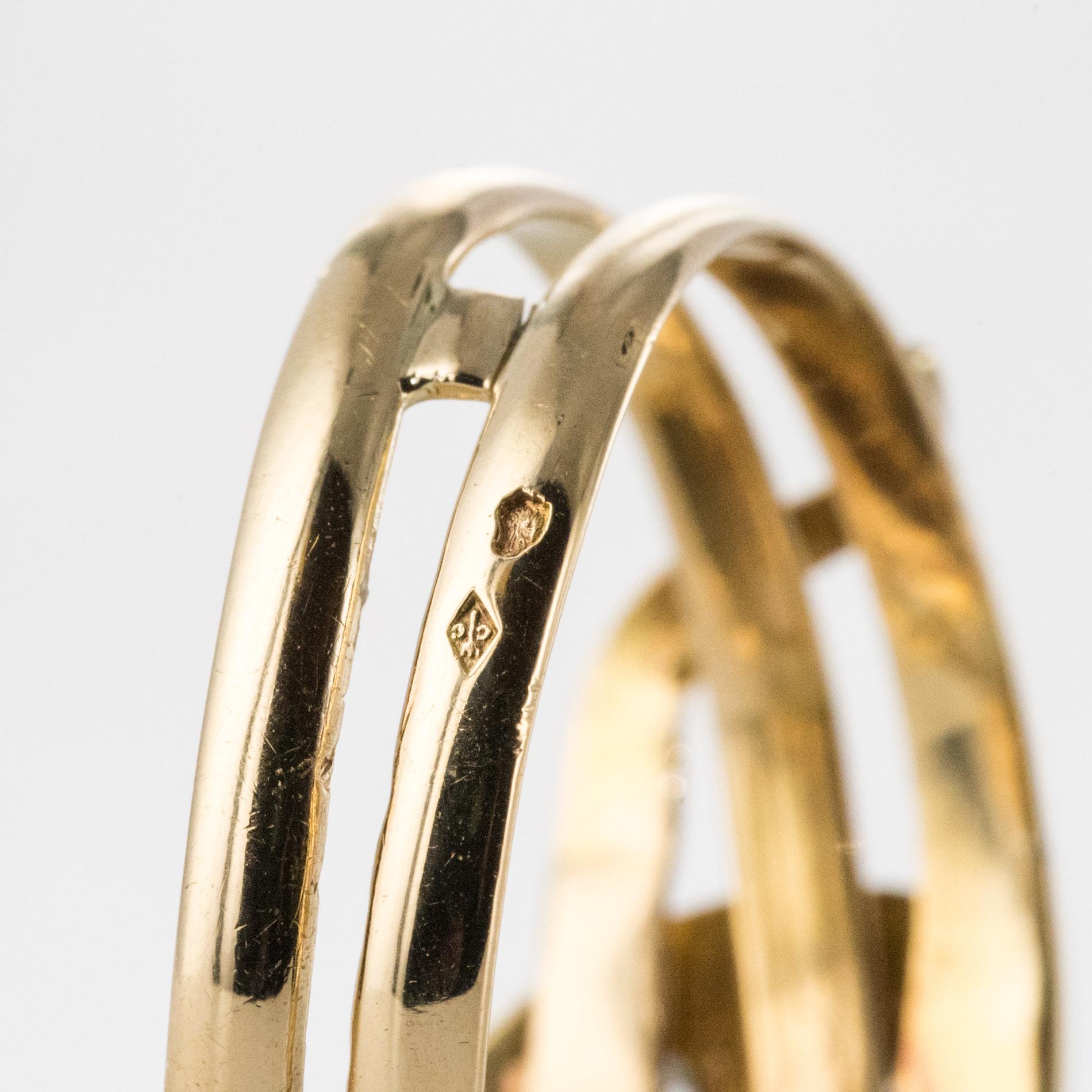 French 19th Century 18 Karat Yellow Gold Sapphire Diamond Snake Ring 10