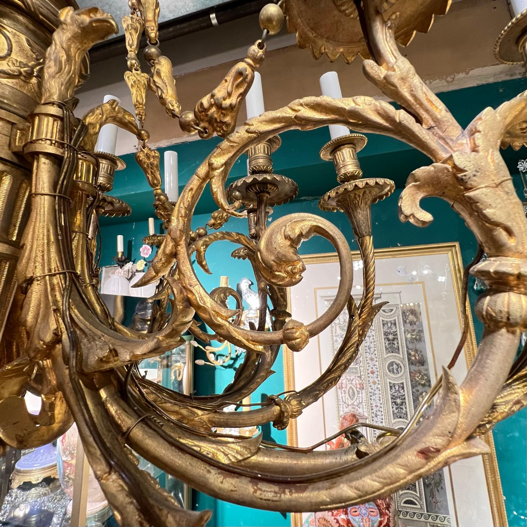 French 19th Century 18-Light Gilt Bronze Chandelier in Louis XVI Style For Sale 10