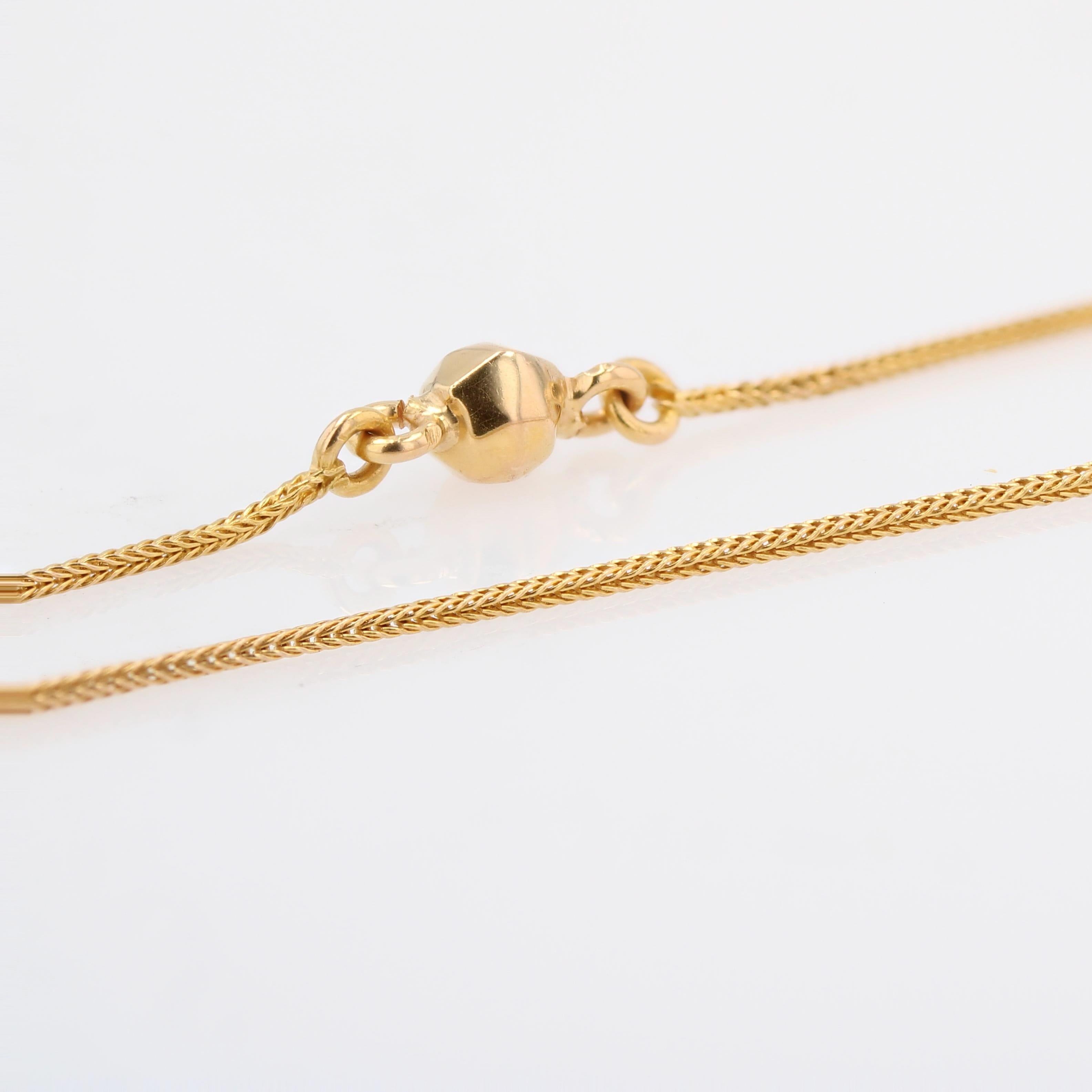 Collar largo de cadena francesa de oro rosa de 18 quilates del siglo XIX en venta 7