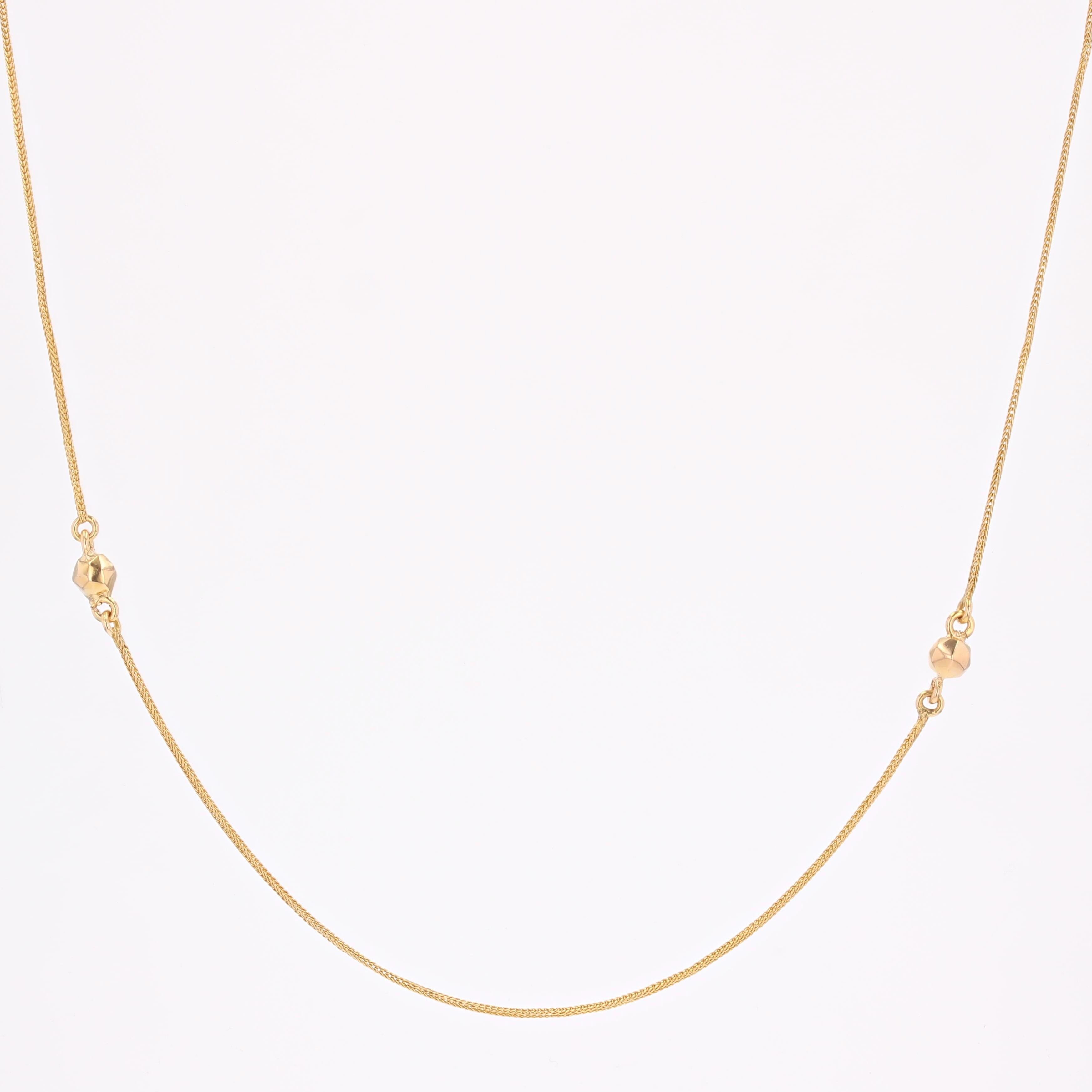 Collar largo de cadena francesa de oro rosa de 18 quilates del siglo XIX en venta 8