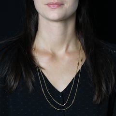 French 19th Century 18k Rose Gold Long Chain Necklace