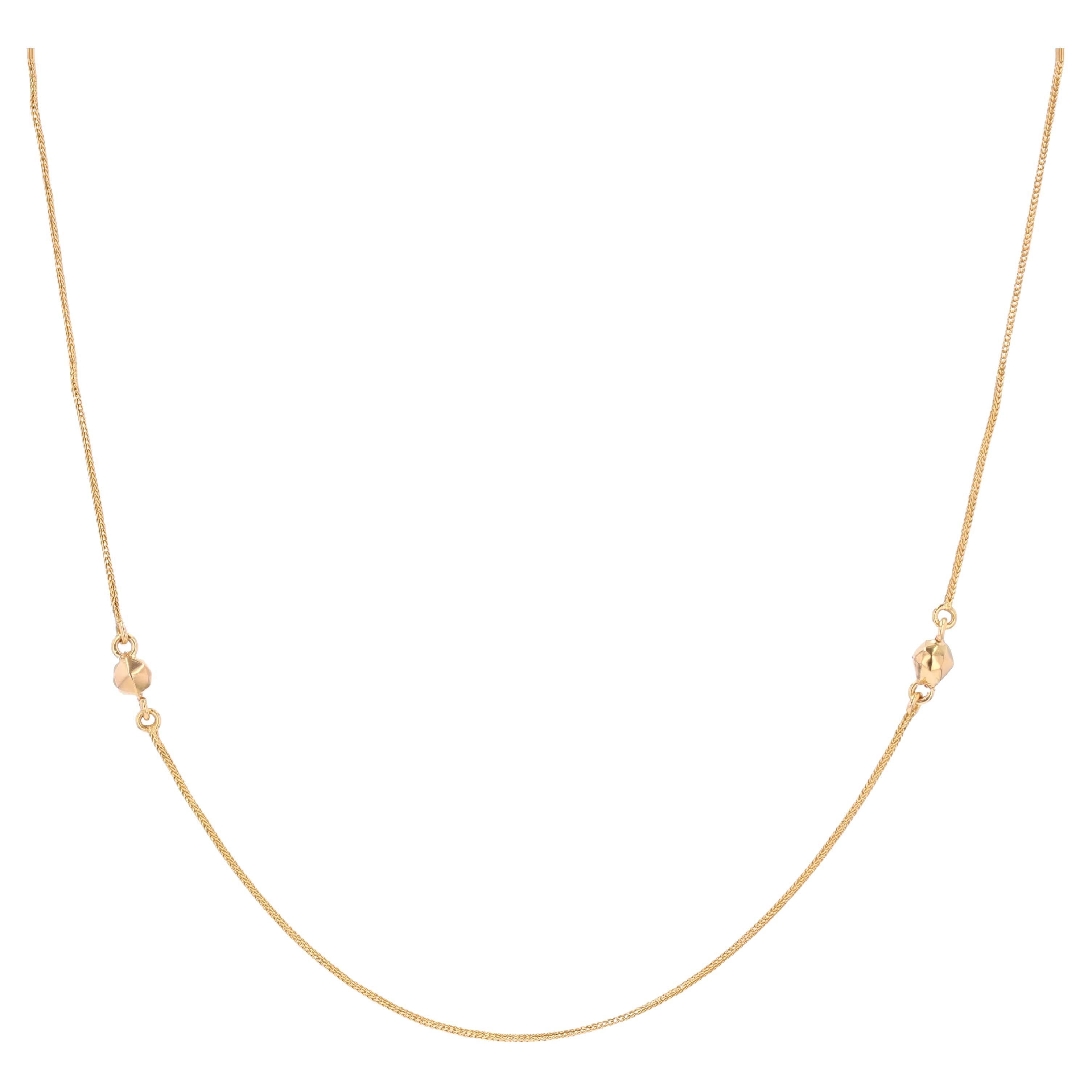 Collar largo de cadena francesa de oro rosa de 18 quilates del siglo XIX en venta