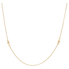 French 19th Century 18k Rose Gold Long Chain Necklace
