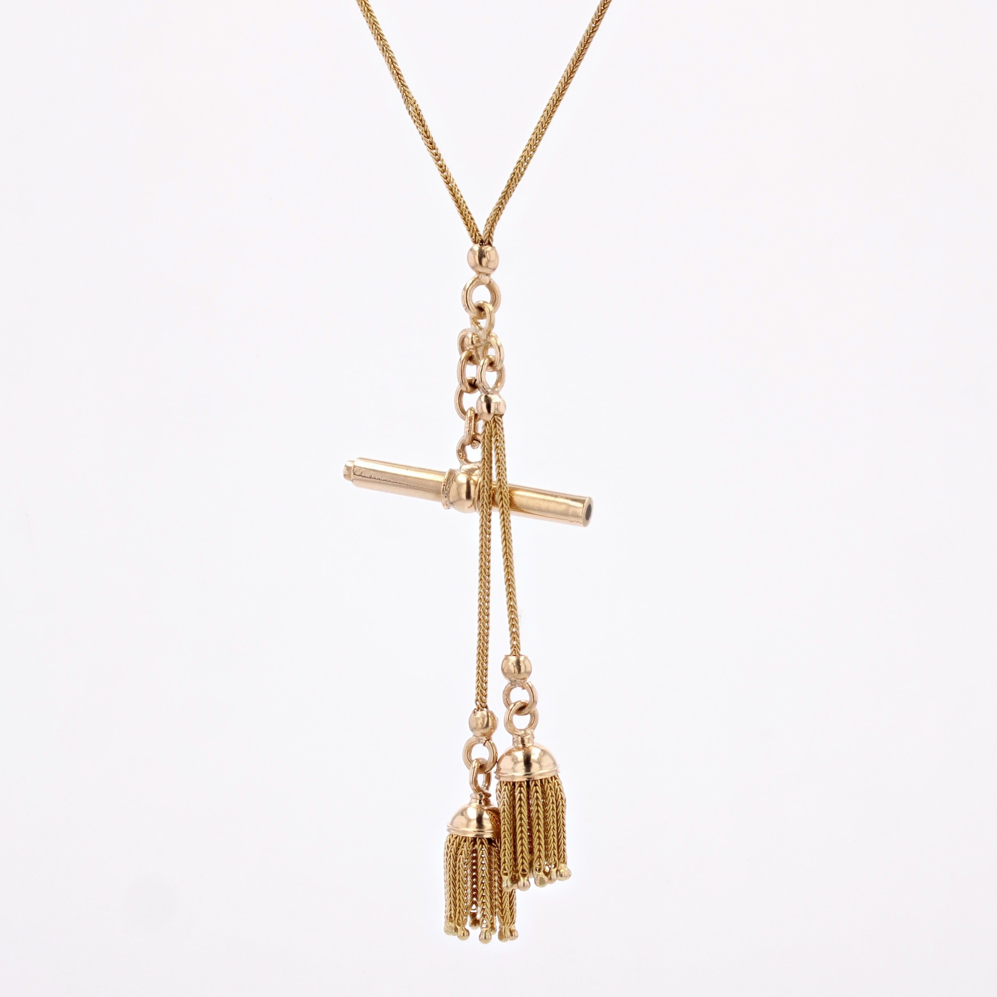 Collar Reloj Llavero Pompón Francés Siglo XIX Oro Amarillo 18k en Bueno estado para la venta en Poitiers, FR