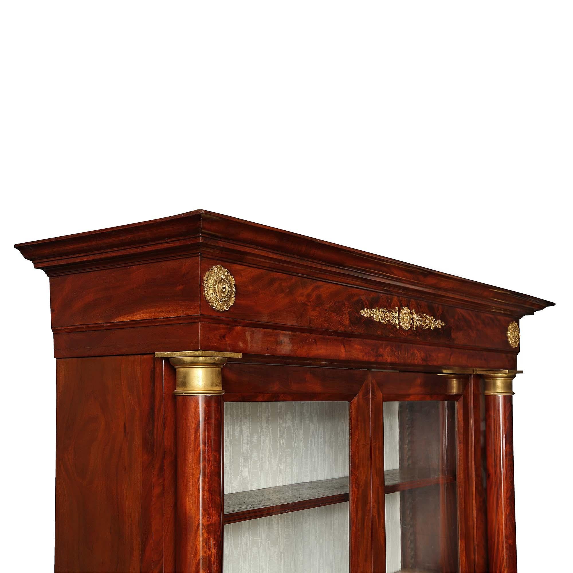 French 19th Century 1st Empire Crouch Mahogany and Fire Gilt Ormolu Cabinet For Sale 2