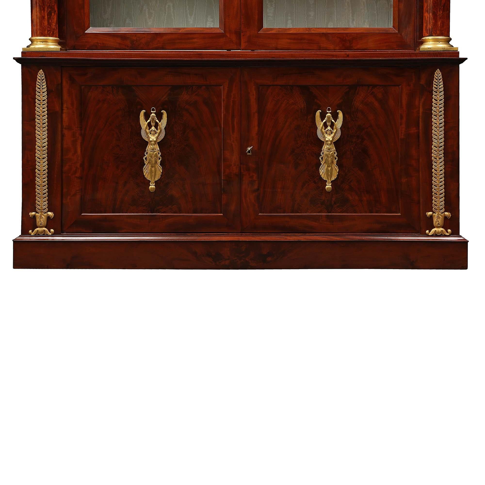 French 19th Century 1st Empire Crouch Mahogany and Fire Gilt Ormolu Cabinet For Sale 5