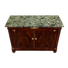 French 19th Century 1st Empire Period Mahogany, Ormolu and Marble Cabinet