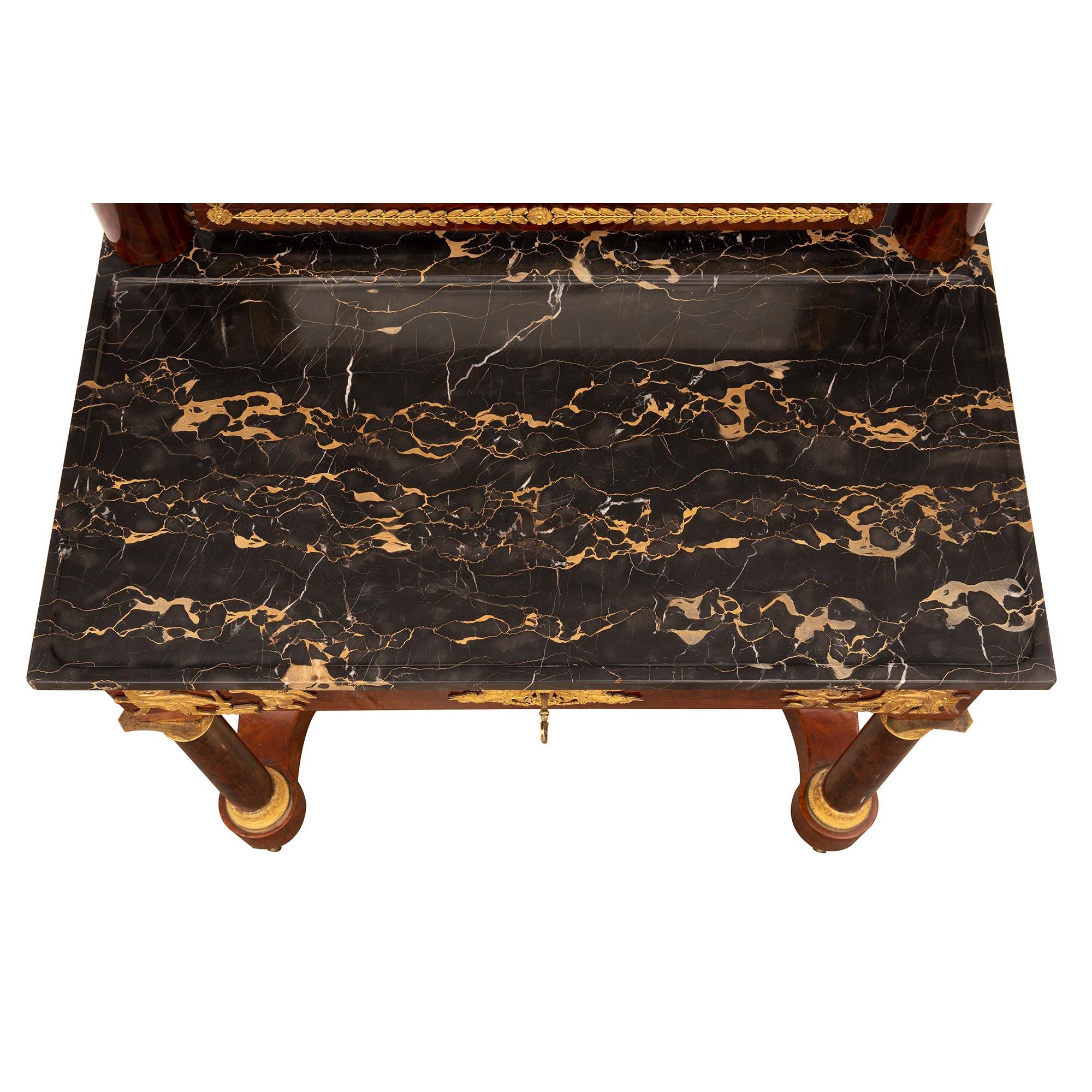 French 19th Century 1st Empire Period Ormolu, Mahogany and Marble Vanity Table For Sale 2