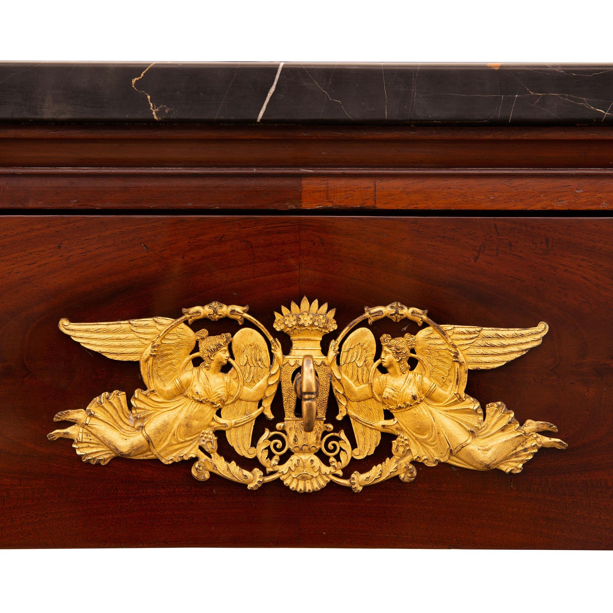 French 19th Century 1st Empire Period Ormolu, Mahogany and Marble Vanity Table For Sale 5