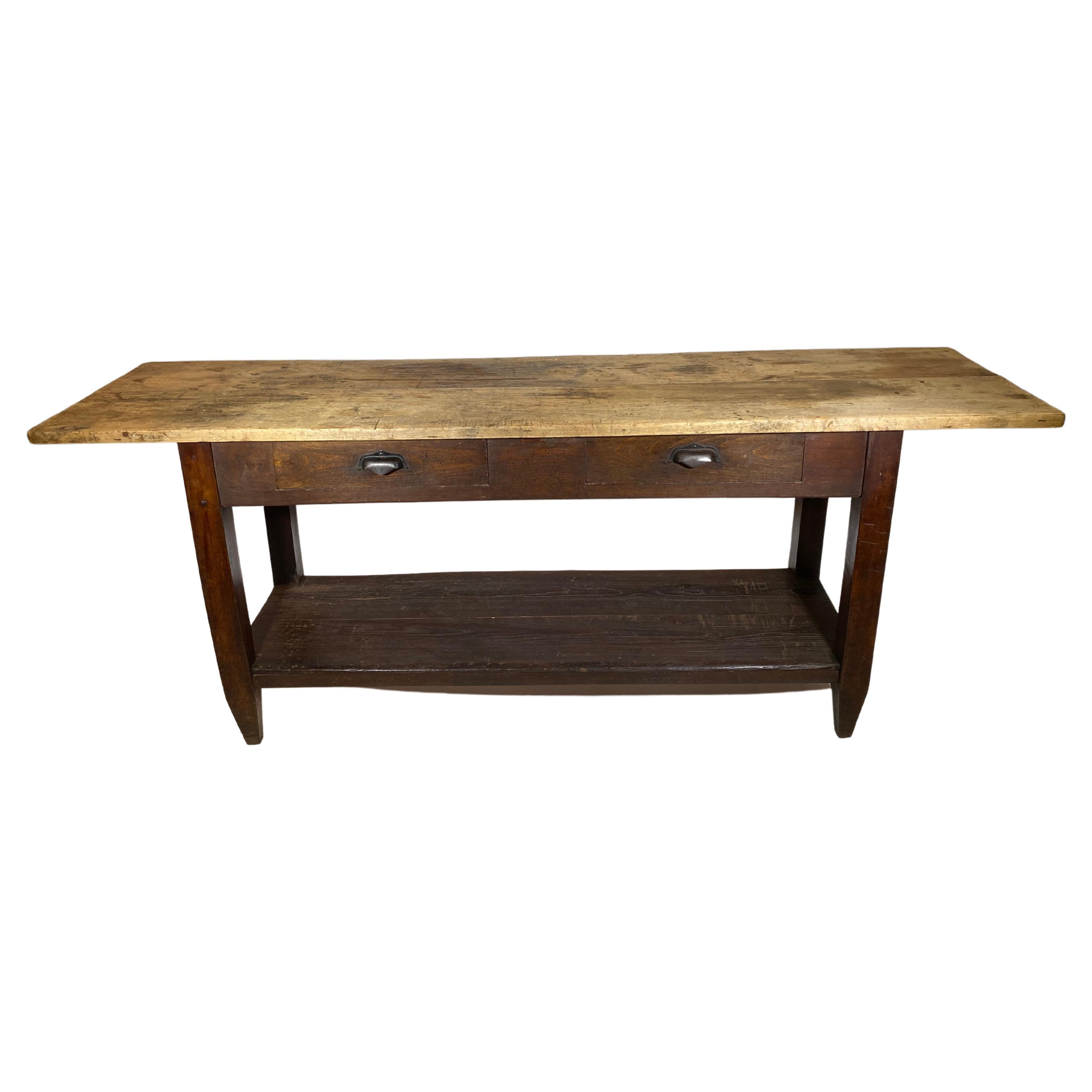 Consola francesa de 2 cajones del siglo XIX - Mesa de trabajo
