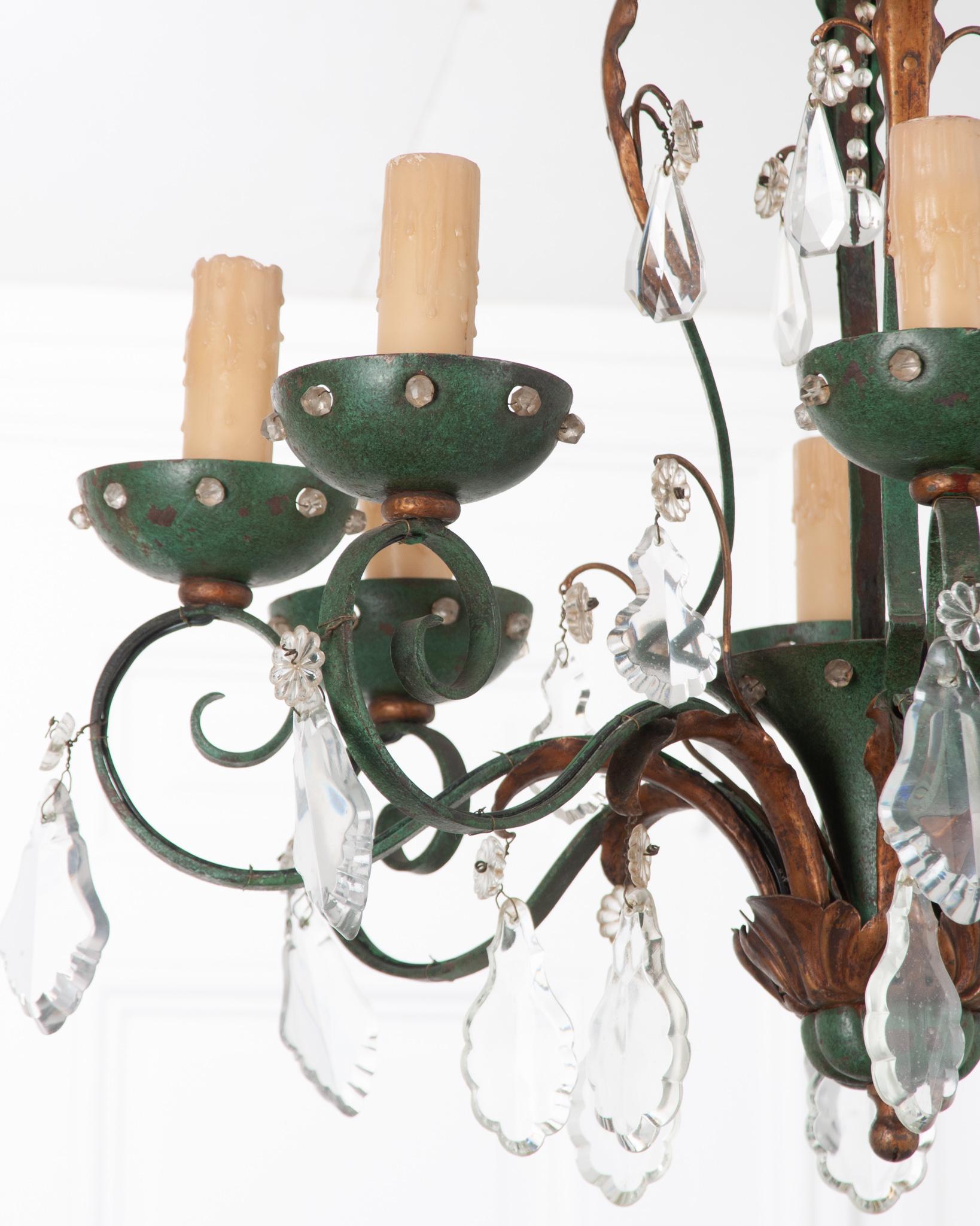 Forged French, 19th Century, 8 Light Chandelier For Sale