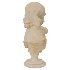 French 19th Century Alabaster Bust of Young Lady