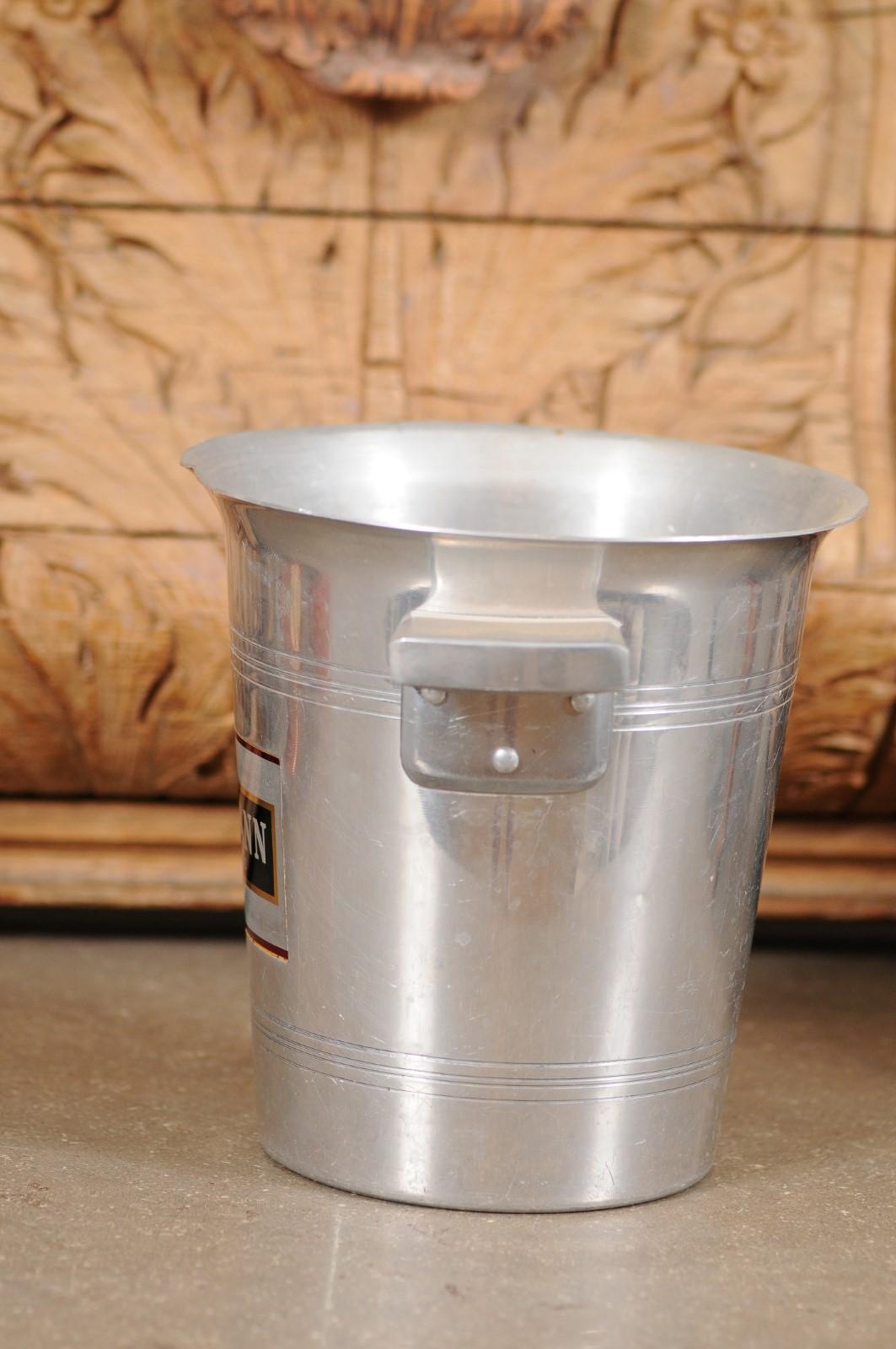French 19th Century Aluminum Champagne Bucket with Geismann Epernay Label For Sale 7