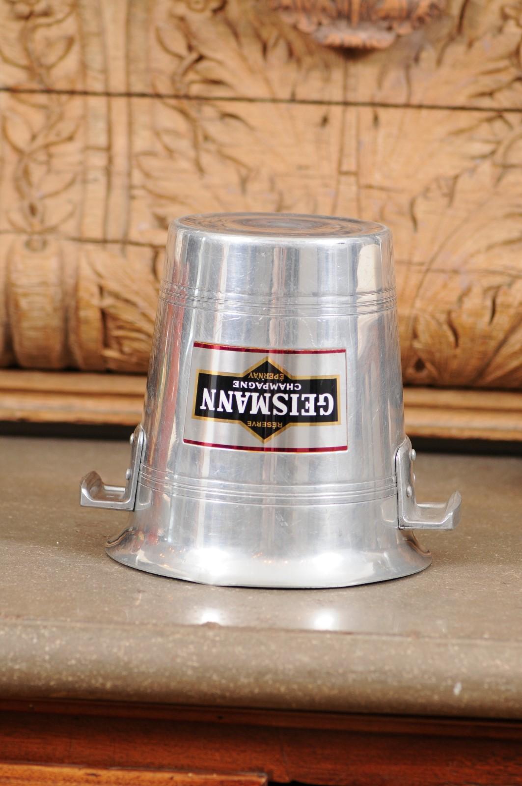 French 19th Century Aluminum Champagne Bucket with Geismann Epernay Label For Sale 12