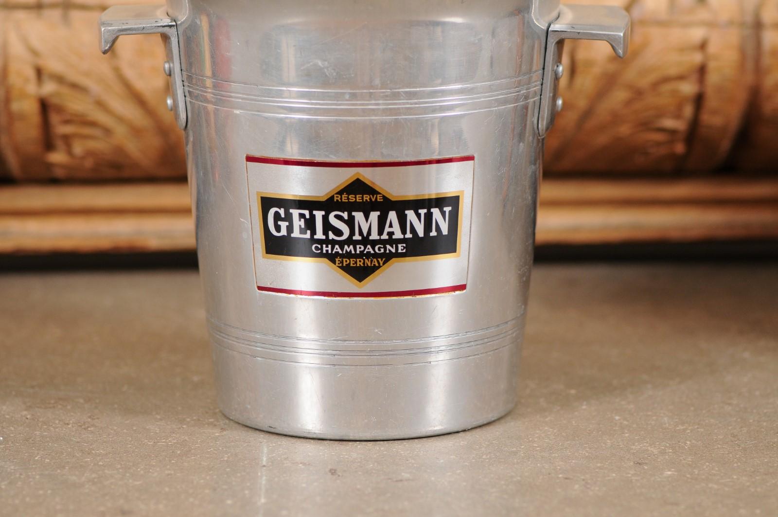 French 19th Century Aluminum Champagne Bucket with Geismann Epernay Label For Sale 2