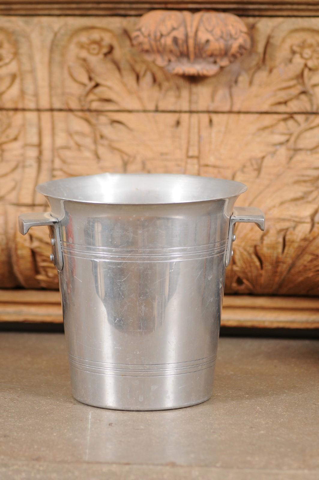 French 19th Century Aluminum Champagne Bucket with Geismann Epernay Label For Sale 6