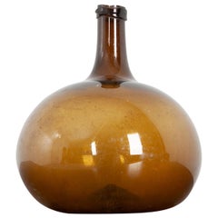 Used French 19th Century Amber Glass Wine Keg