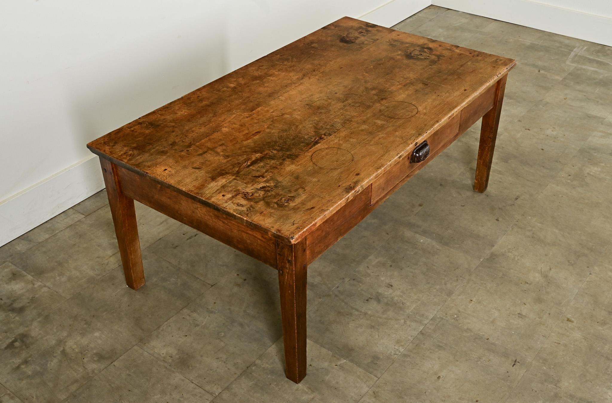 French 19th Century Applewood Coffee Table 1