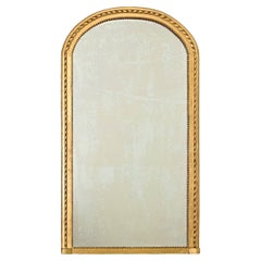 French 19th Century Arched Top Gold Gilt Mirror