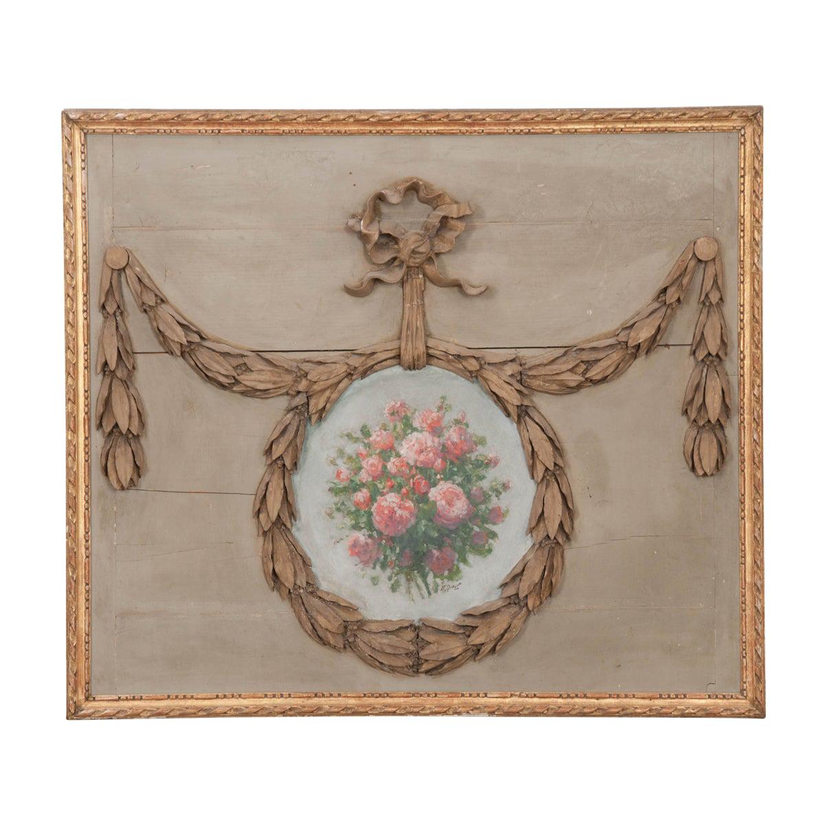 French 19th Century Architectural Overdoor Panel