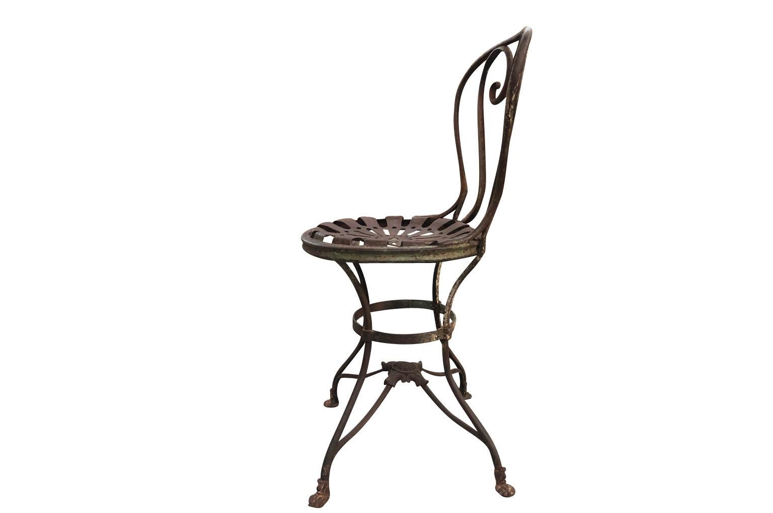 French 19th Century Arras Garden Chair In Good Condition For Sale In Round Top, TX