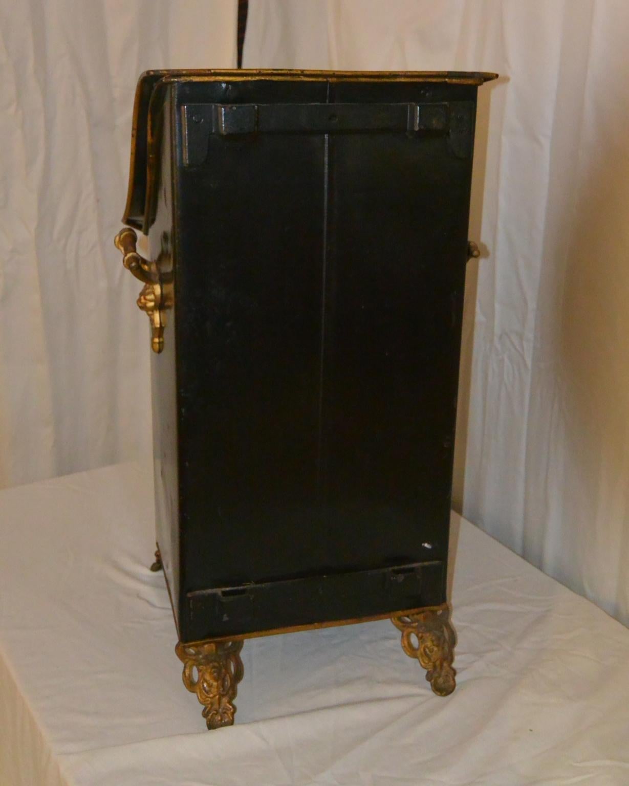 French 19th Century Art Nouveau Chinoiserie Decorated Tole Coal Hod and Liner For Sale 6