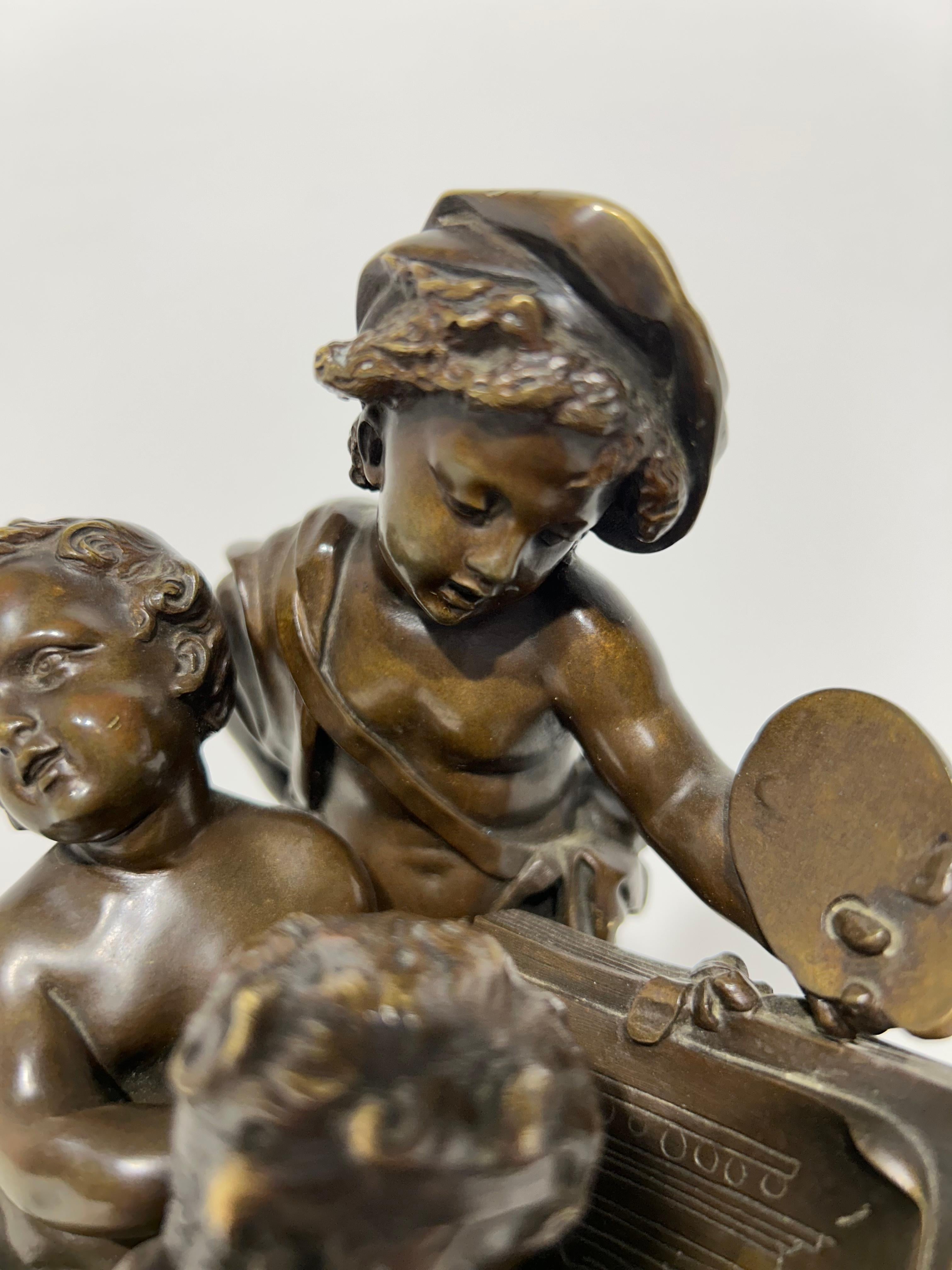 French 19th Century Art Scholar Statue In Good Condition For Sale In Southall, GB