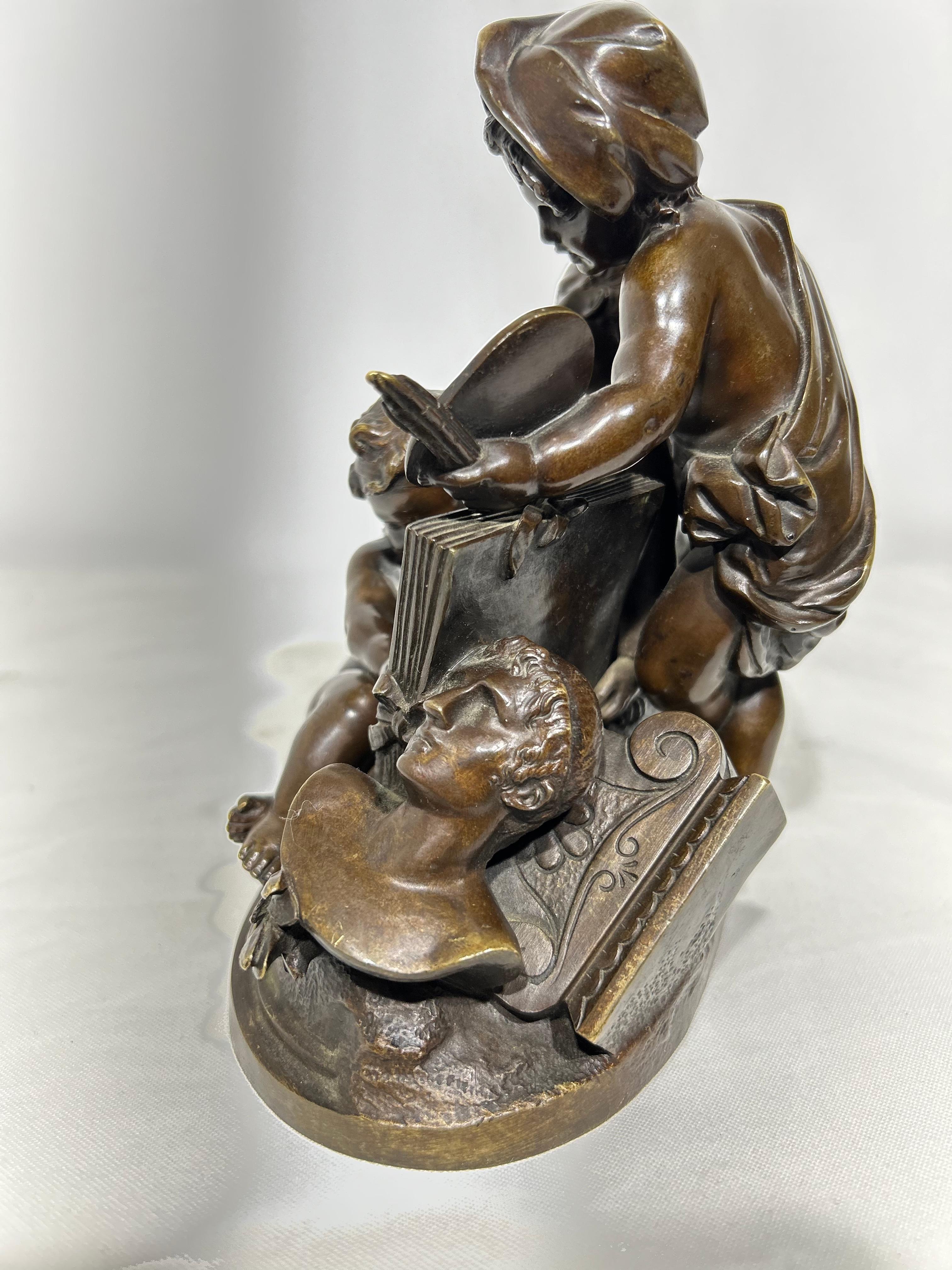 Bronze French 19th Century Art Scholar Statue For Sale
