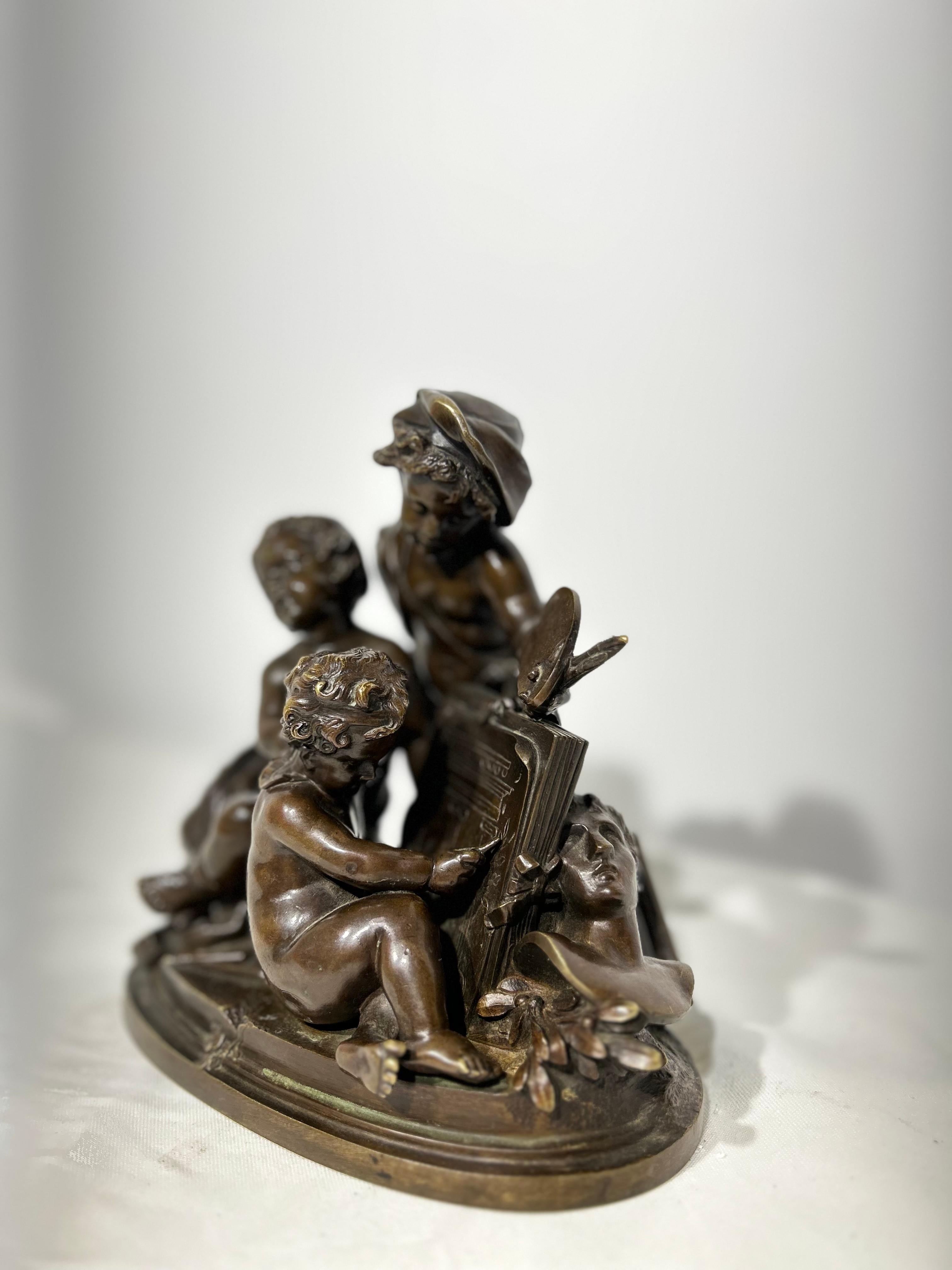 French 19th Century Art Scholar Statue For Sale 1